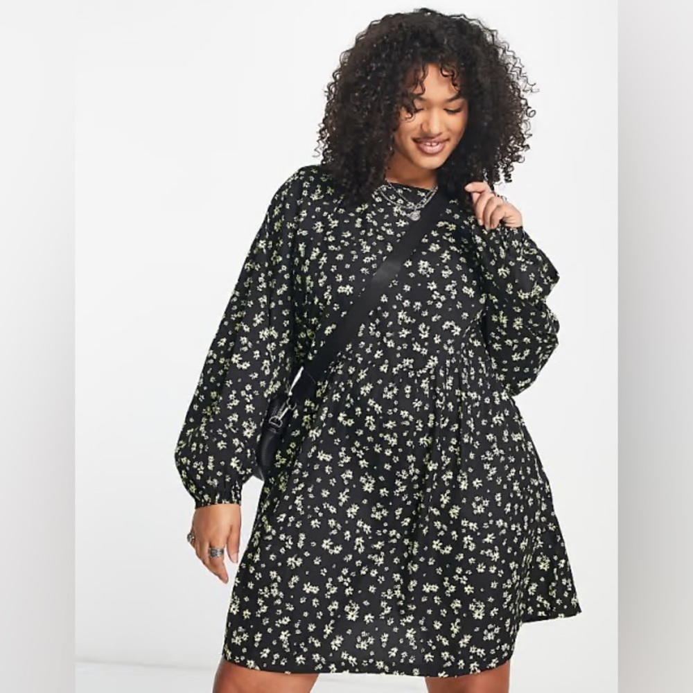 NWT ASOS Daisy Street Relaxed Floral Grunge Smock Dress Size 8X